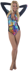 SlipIns Sun Protective Swimsuit Pixelated