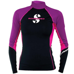 ScubaPro UPF 80 T-Flex Women's Long Sleeve Rash Guard - Pink/Purple/Black