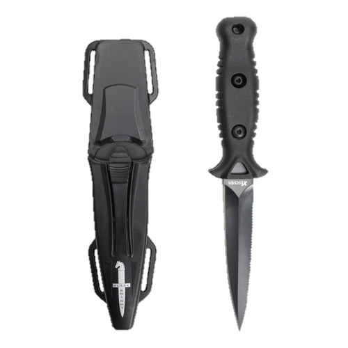 SEAC Sharp, Safety Knife for Spearfishing, Black Protective