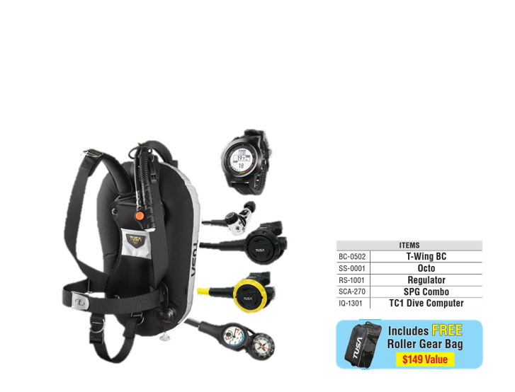 TUSA T-Wing TC1 Gear Package | Beach Cities Scuba